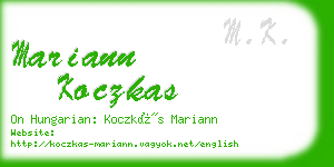 mariann koczkas business card